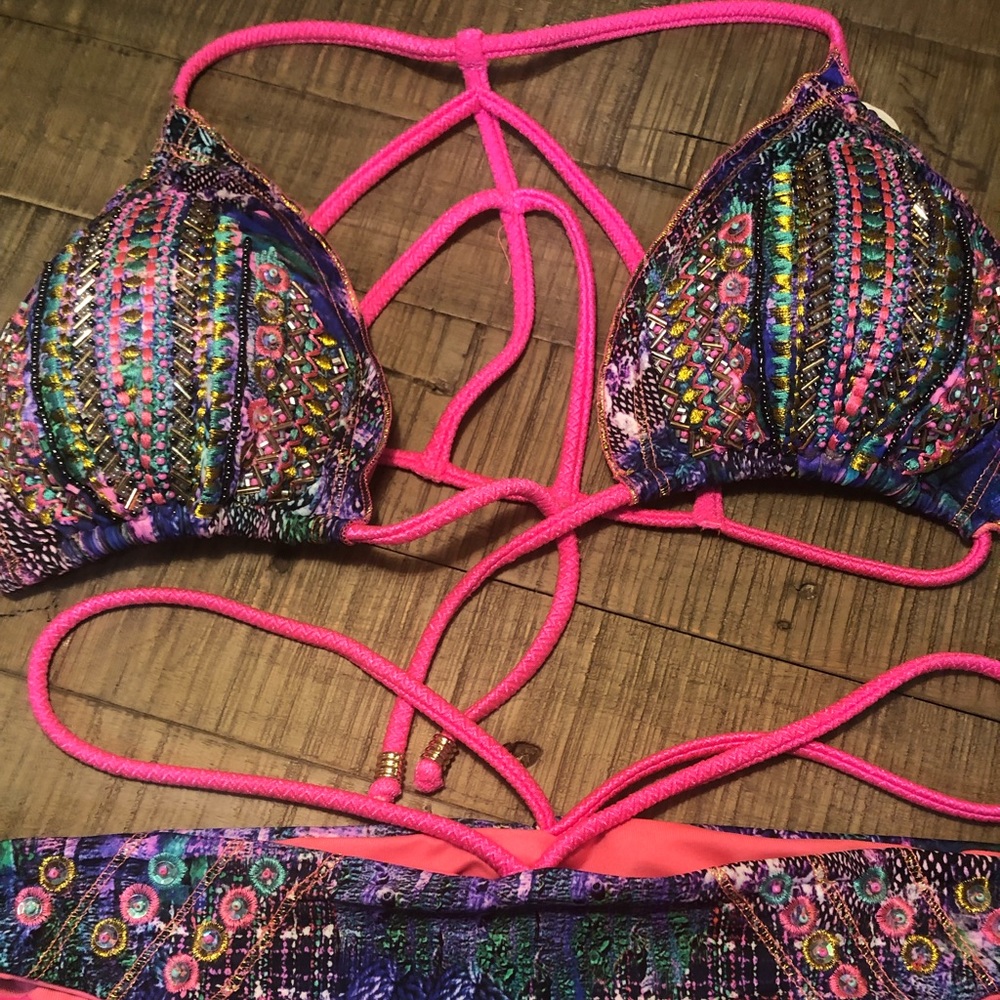Bikini Set  Made In Colombia Hand Embroidered.